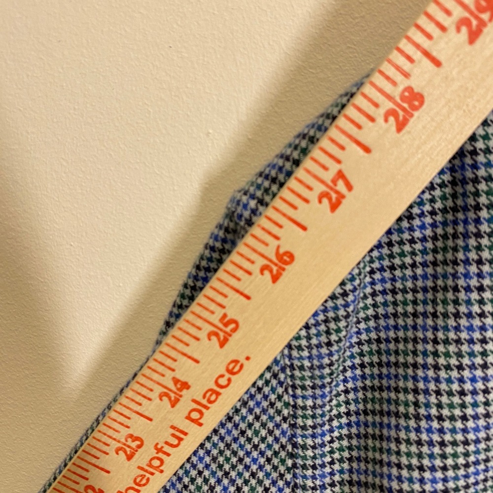 L.L. Bean Button Down Shirt Mens XL-Tall Blue Houndstooth Excellent Long Sleeve - Picture 10 of 10